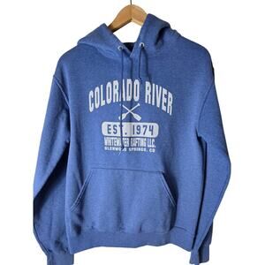 COLORADO RIVER Blue Fade Active Outdoor Casual Pullover Hoodie SZ S